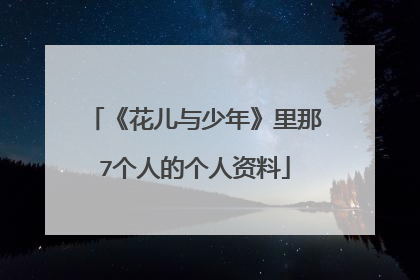 《花儿与少年》里那7个人的个人资料