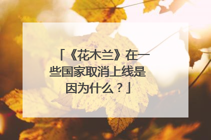《花木兰》在一些国家取消上线是因为什么?