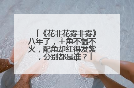 《花非花雾非雾》八年了，主角不愠不火，配角却红得发紫，分别都是谁？