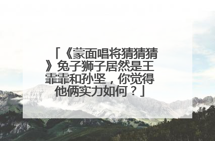 《蒙面唱将猜猜猜》兔子狮子居然是王霏霏和孙坚，你觉得他俩实力如何？