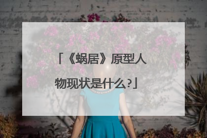 《蜗居》原型人物现状是什么?