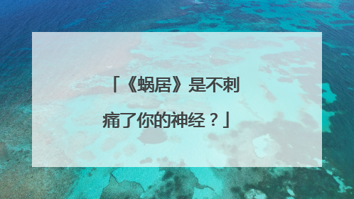 《蜗居》是不刺痛了你的神经？