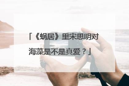 《蜗居》里宋思明对海藻是不是真爱？