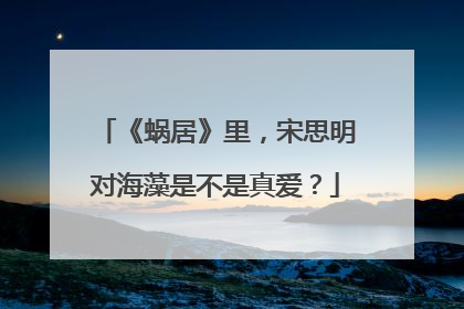 《蜗居》里，宋思明对海藻是不是真爱？