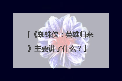 《蜘蛛侠：英雄归来》主要讲了什么？