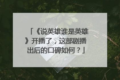 《说英雄谁是英雄》开播了，这部剧播出后的口碑如何？