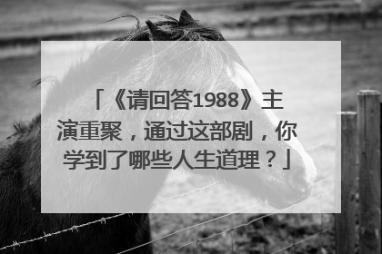 《请回答1988》主演重聚,通过这部剧,你学到了哪些人生道理?