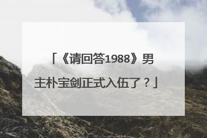 《请回答1988》男主朴宝剑正式入伍了？