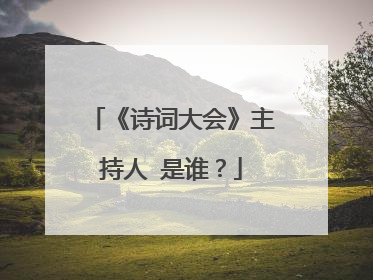 《诗词大会》主持人 是谁?