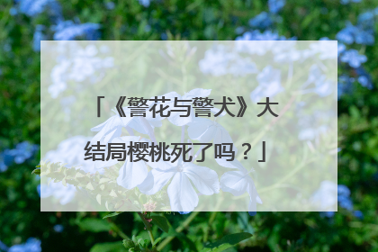 《警花与警犬》大结局樱桃死了吗？