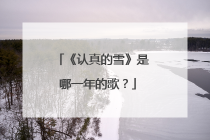 《认真的雪》是哪一年的歌?