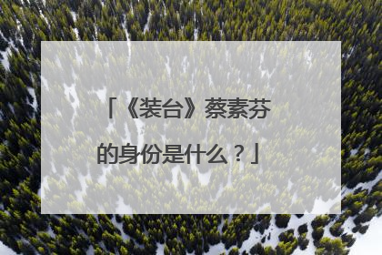 《装台》蔡素芬的身份是什么？