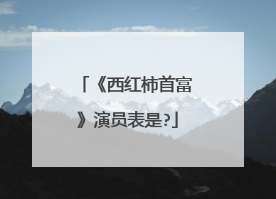 《西红柿首富》演员表是?