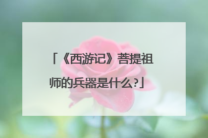 《西游记》菩提祖师的兵器是什么?