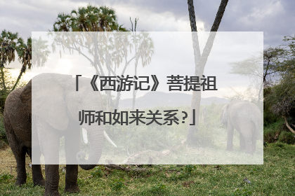 《西游记》菩提祖师和如来关系?