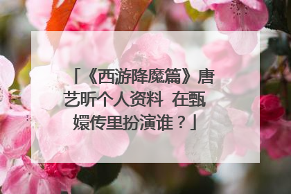 《西游降魔篇》唐艺昕个人资料 在甄嬛传里扮演谁？