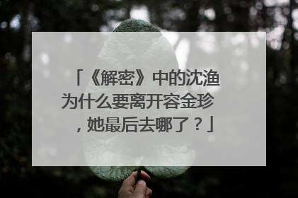 《解密》中的沈渔为什么要离开容金珍，她最后去哪了？