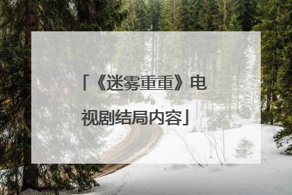 《迷雾重重》电视剧结局内容