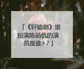 《轩辕剑》里扮演陈靖仇的演员是谁?？
