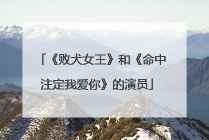 《败犬女王》和《命中注定我爱你》的演员