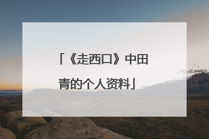 《走西口》中田青的个人资料