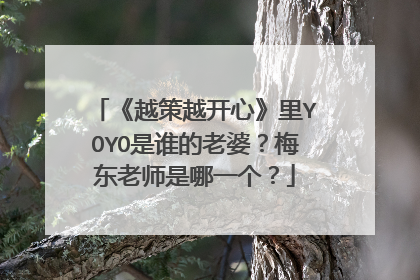 《越策越开心》里YOYO是谁的老婆？梅东老师是哪一个？