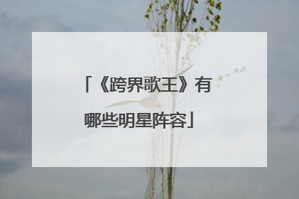 《跨界歌王》有哪些明星阵容