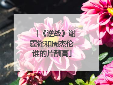 《逆战》谢霆锋和周杰伦谁的片酬高