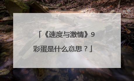 《速度与激情》9彩蛋是什么意思?