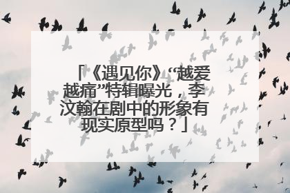 《遇见你》“越爱越痛”特辑曝光,李汶翰在剧中的形象有现实原型吗?