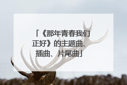 《那年青春我们正好》的主题曲、插曲、片尾曲