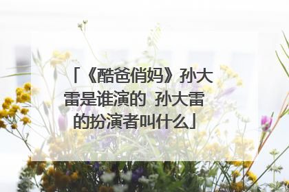 《酷爸俏妈》孙大雷是谁演的 孙大雷的扮演者叫什么