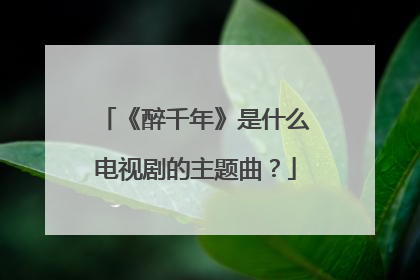 《醉千年》是什么电视剧的主题曲?