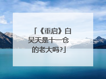 《重启》白昊天是十一仓的老大吗?