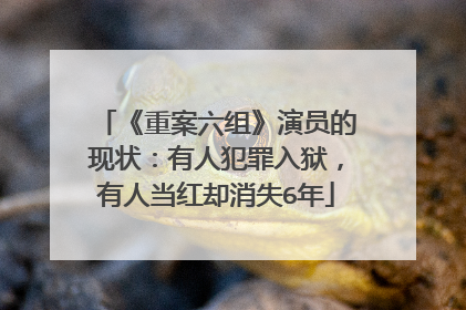 《重案六组》演员的现状：有人犯罪入狱，有人当红却消失6年