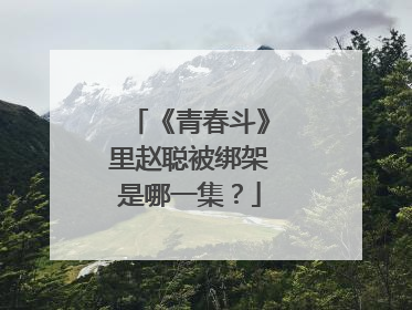 《青春斗》里赵聪被绑架是哪一集？