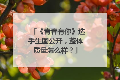《青春有你》选手生图公开，整体质量怎么样？