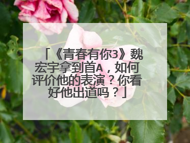 《青春有你3》魏宏宇拿到首A,如何评价他的表演?你看好他出道吗?