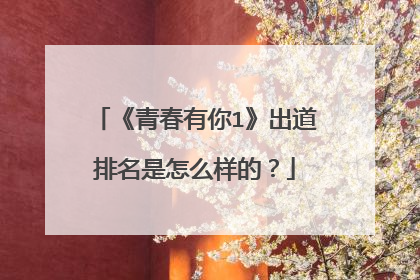 《青春有你1》出道排名是怎么样的？