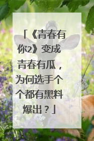 《青春有你2》变成青春有瓜，为何选手个个都有黑料爆出？