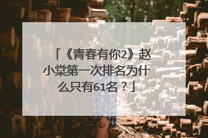 《青春有你2》赵小棠第一次排名为什么只有61名?