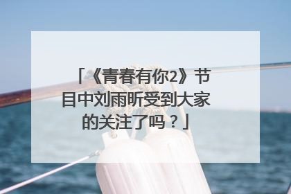 《青春有你2》节目中刘雨昕受到大家的关注了吗?