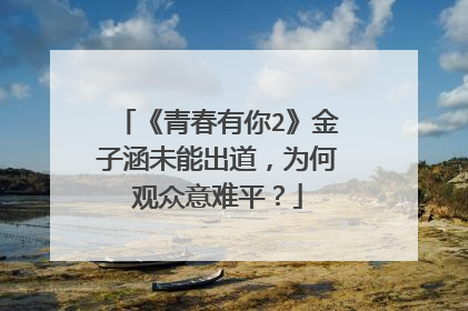 《青春有你2》金子涵未能出道，为何观众意难平？