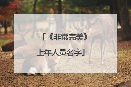 《非常完美》上年人员名字