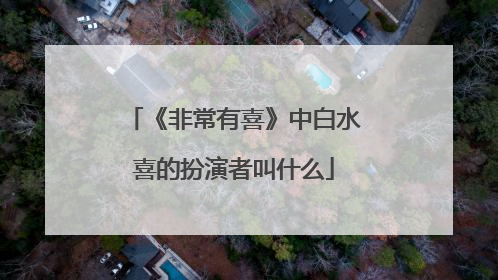 《非常有喜》中白水喜的扮演者叫什么