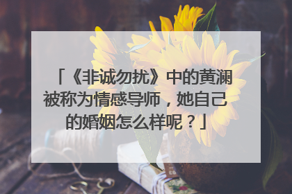 《非诚勿扰》中的黄澜被称为情感导师，她自己的婚姻怎么样呢？