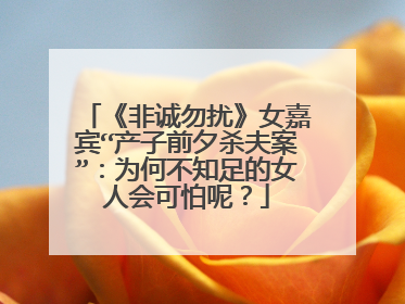 《非诚勿扰》女嘉宾“产子前夕杀夫案”:为何不知足的女人会可怕呢?