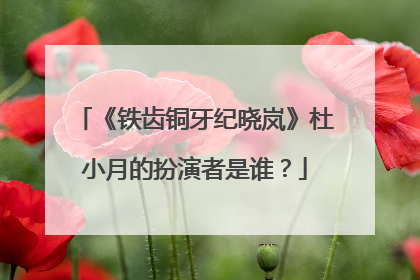 《铁齿铜牙纪晓岚》杜小月的扮演者是谁？