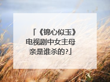 《锦心似玉》电视剧中女主母亲是谁杀的?