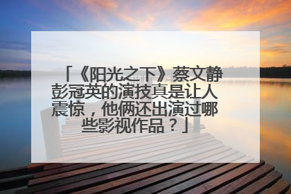 《阳光之下》蔡文静彭冠英的演技真是让人震惊，他俩还出演过哪些影视作品？